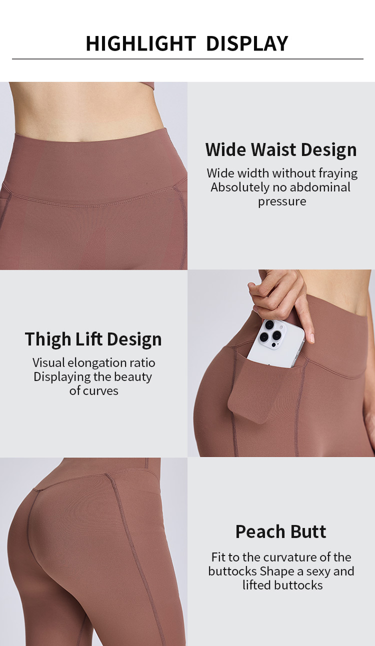 Breathable High Waist Tummy Control Gym Workout Yoga Shorts With Side Pockets