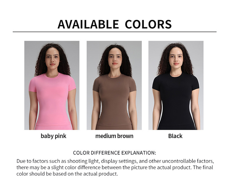 Classic Round Neck Fitness Slim Fit Breathable Sports Short Sleeve Blank Top