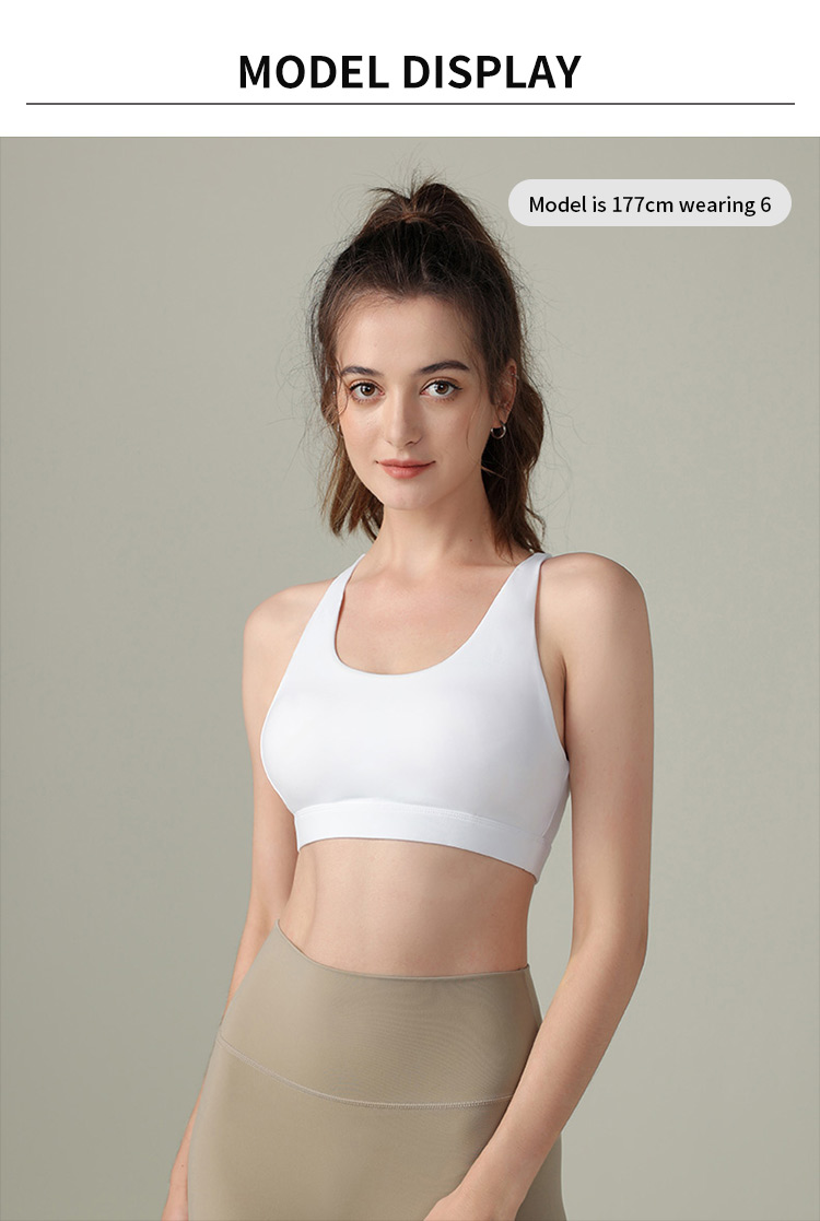 Women’s V-Neck Sports Bra - Wide Straps, Removable Pads, Crisscross Back supplier