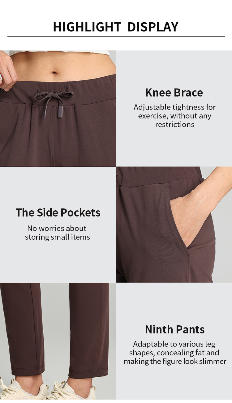 4-Way Stretch Athleisure Pants Drawstring Waist Casual Trousers with Pockets
