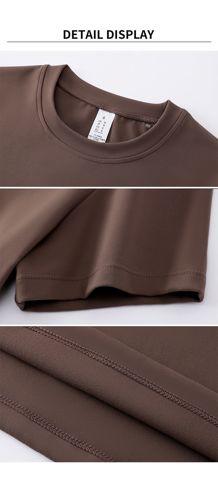 Classic Round Neck Fitness Slim Fit Breathable Sports Short Sleeve Blank Top