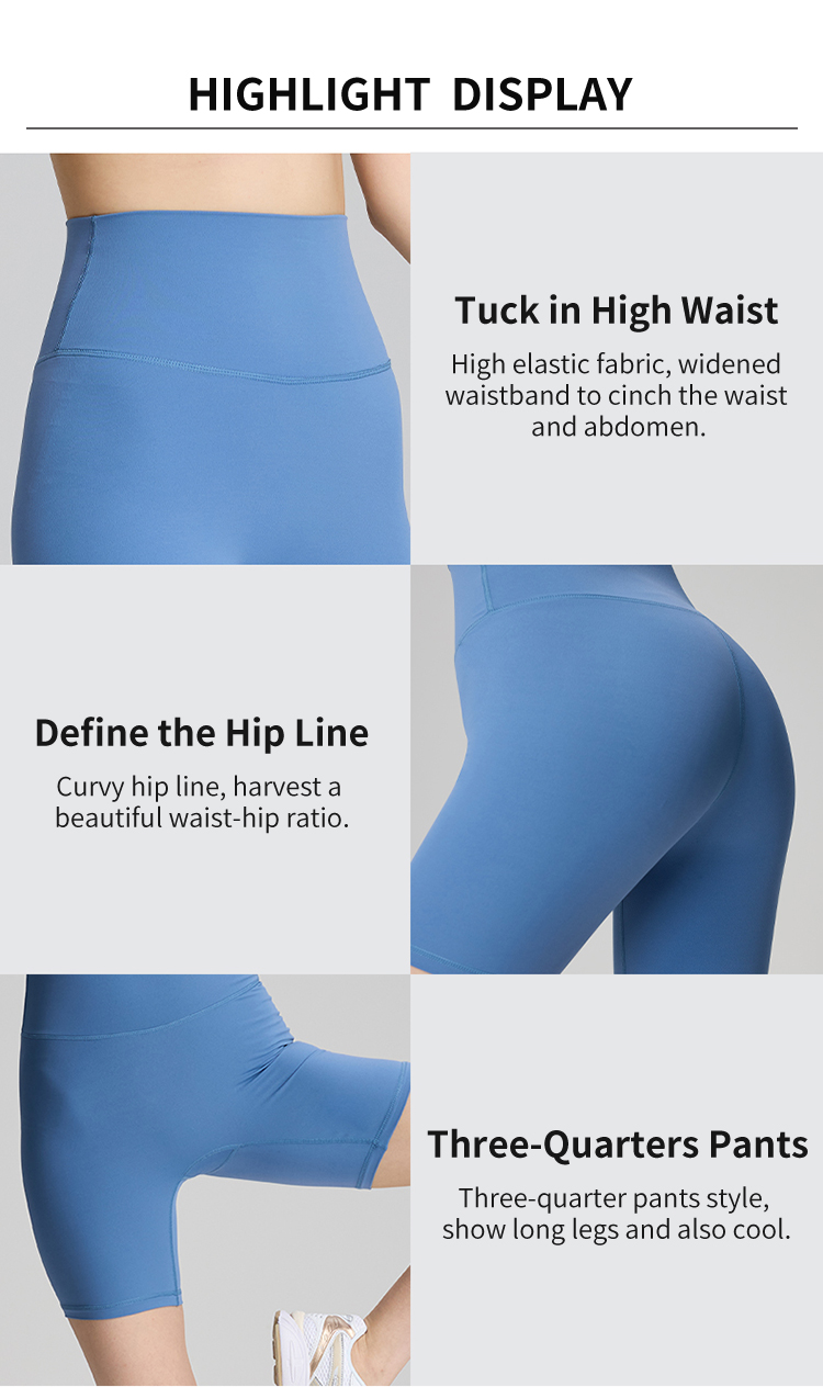 Breathable Simple High Elastic Running Gym Fitness Leggings Bike Yoga Shorts