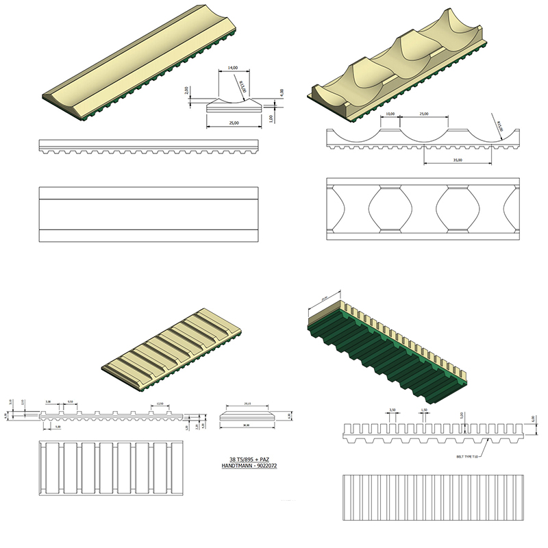 Rubber Coated Grooving NFT PAZ PU Sausage Belts manufacture