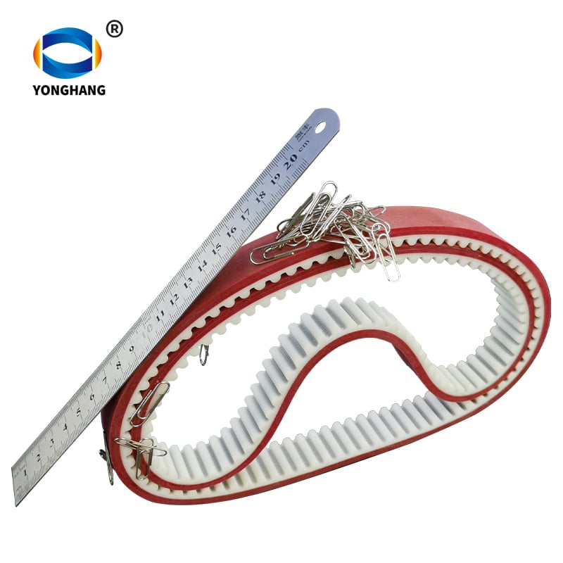Precision Embedded Magnetic Timing Belts with Rubber Red Coating