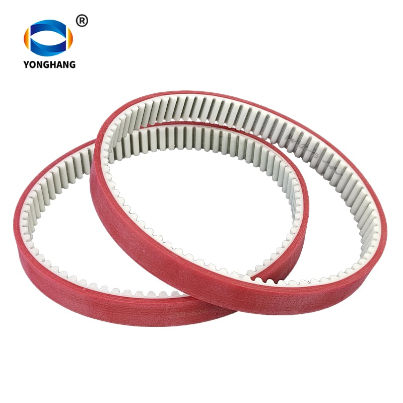 Precision Embedded Magnetic Timing Belts with Rubber Red Coating