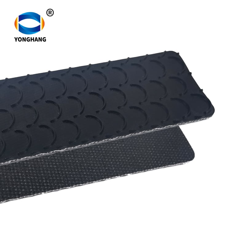 Courroie transporteuse en PVC noire en forme de lune