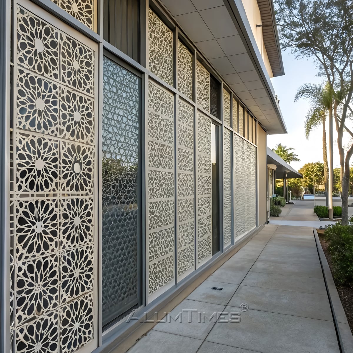 Customized Aluminium Decorative facade Panels Laser Cut Heat Insulation 