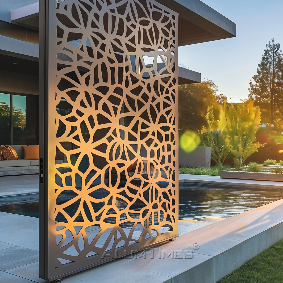 Panel Pagar Aluminium Dekoratif dengan Pemotongan Laser Modern yang Disesuaikan