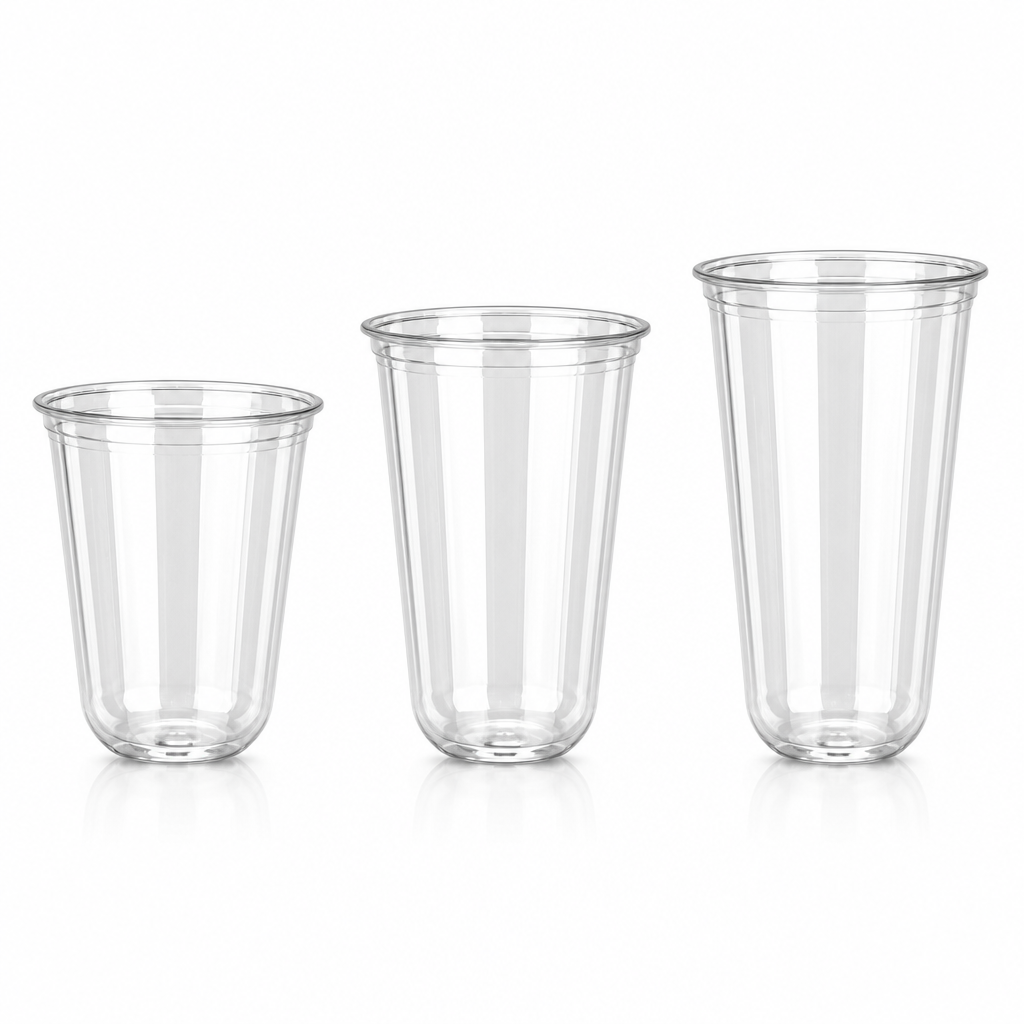 DIA98u 98mm Diameter PET Plastic Cups Disposable Takeaway Cups with Lids