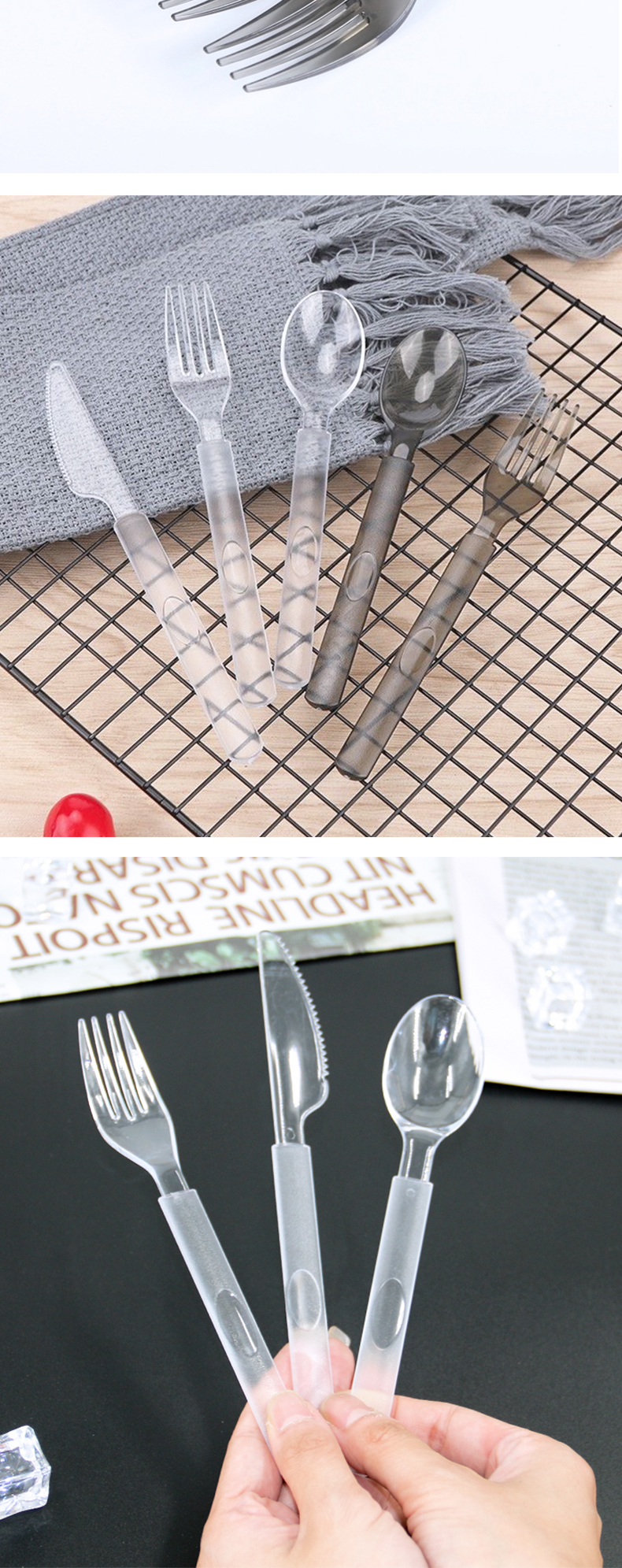 bubble tea long handle spoon disposable plastic ice cream spoons dessert tableware-4