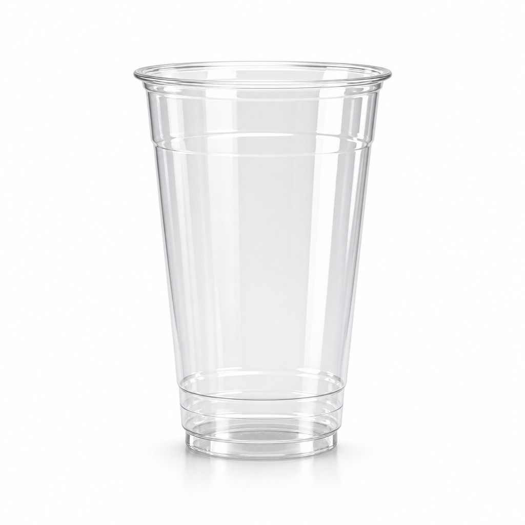 107mm Diameter PET Plastic Cups Disposable Takeaway Cups with Lids