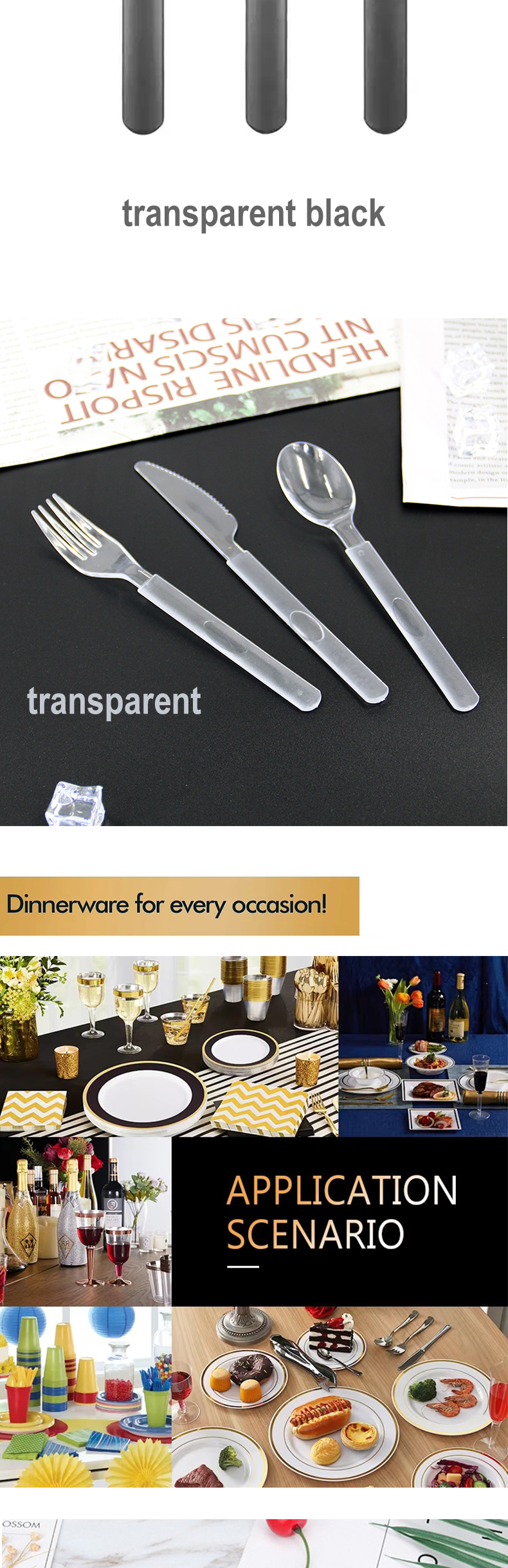 bubble tea long handle spoon disposable plastic ice cream spoons dessert tableware-2