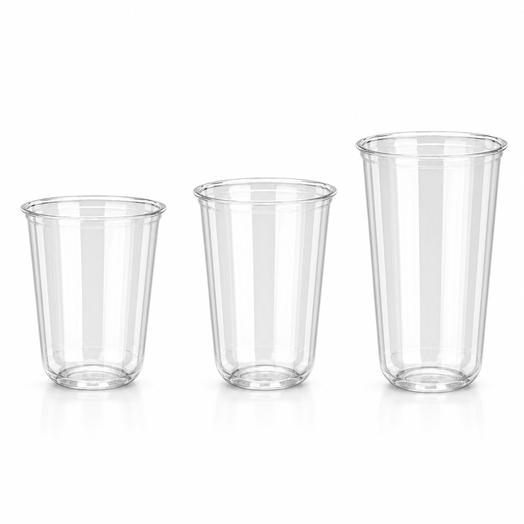 DIA 90U  90mm Diameter PET Plastic Cups Disposable Takeaway Cups with Lids