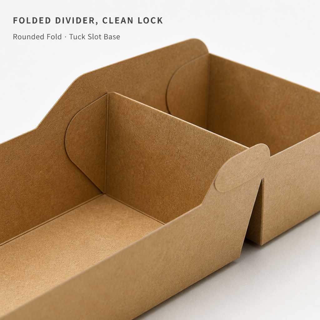 2 Compartment Kraft Paper Food Tray