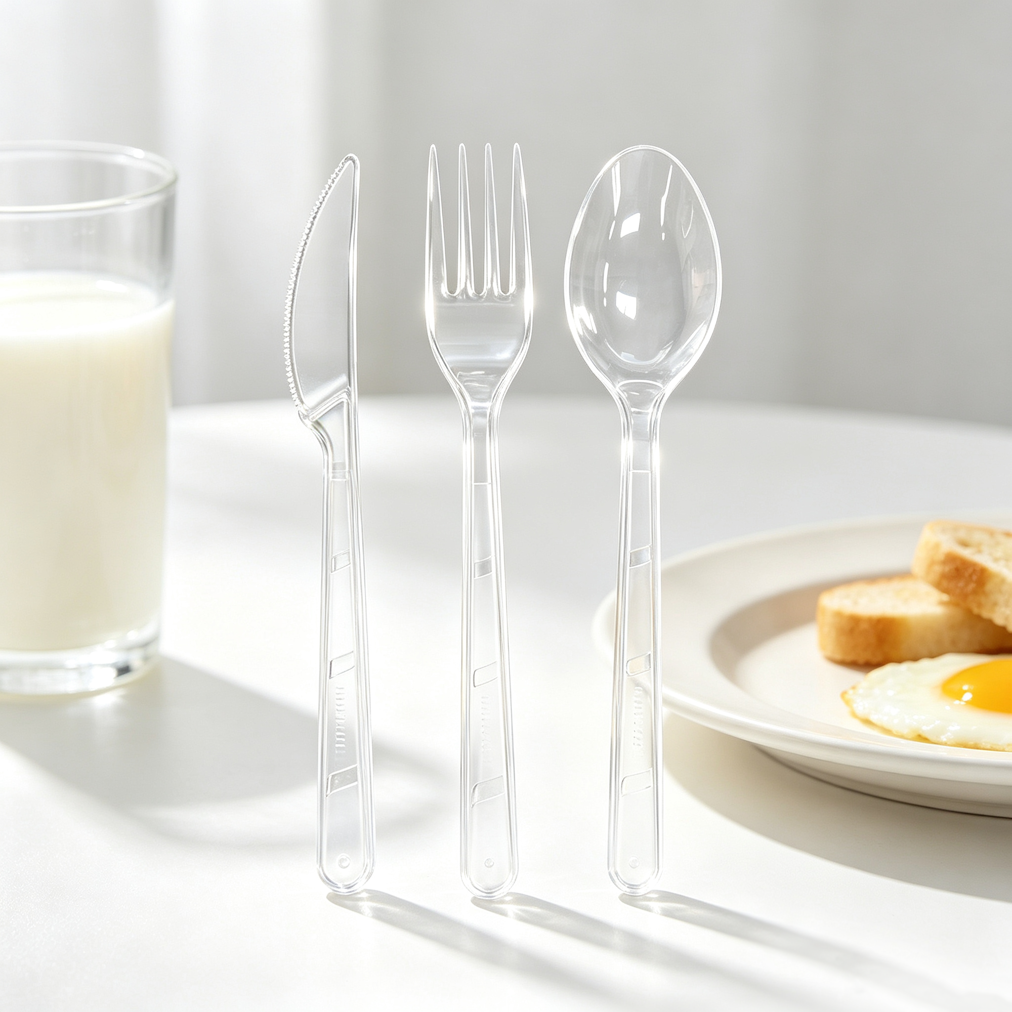 Transparent disposable tableware