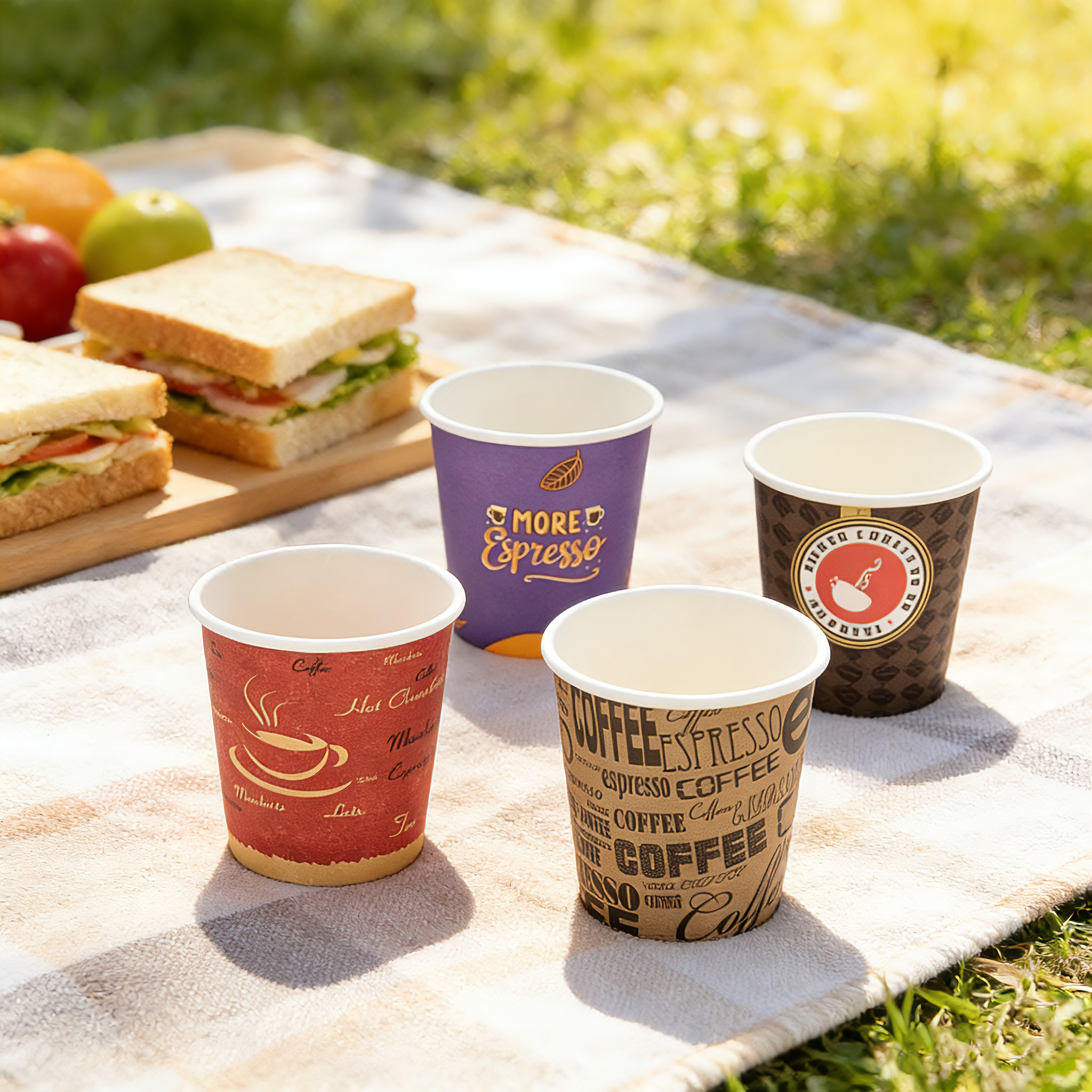 2.5oz biodegradable cardboard coffee cup double triple wall disposable coffee paper cup