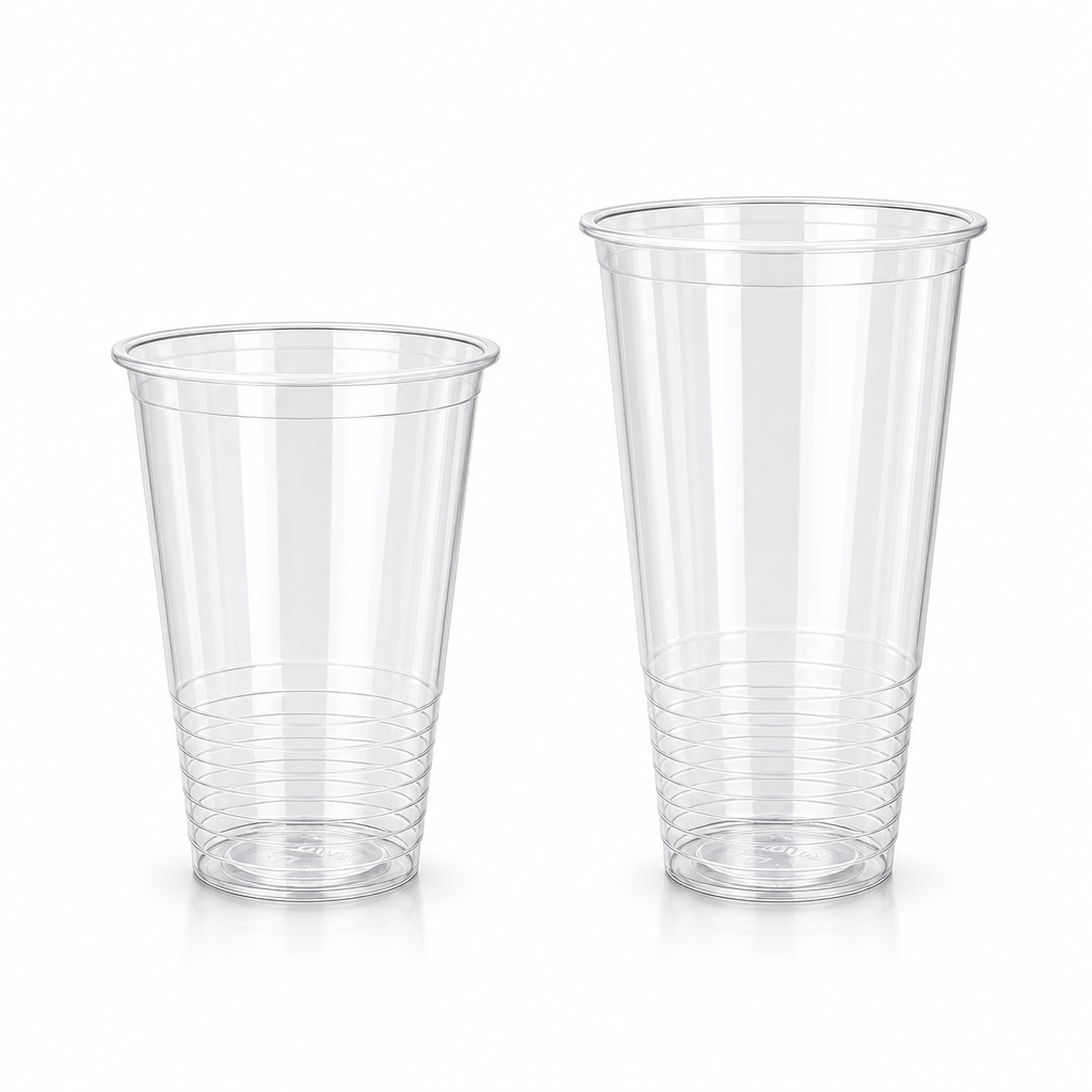 115mm Diameter Disposable Clear Plastic PET Food Grade Cold Drink & Milk Cup Round Lid Parties