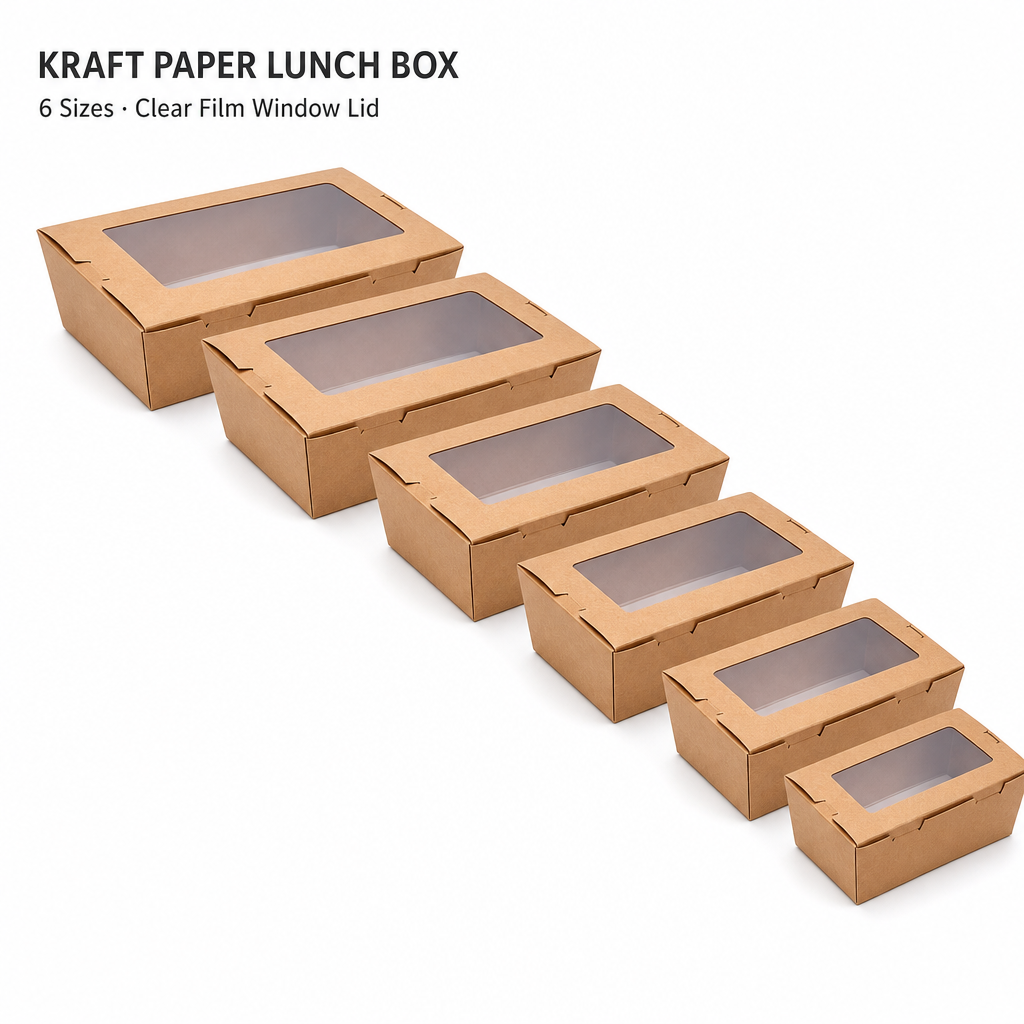 Customized Food-grade Premium Disposable Kraft Paper Packaging for French Fried Chicken Boxes and Takeout Containers