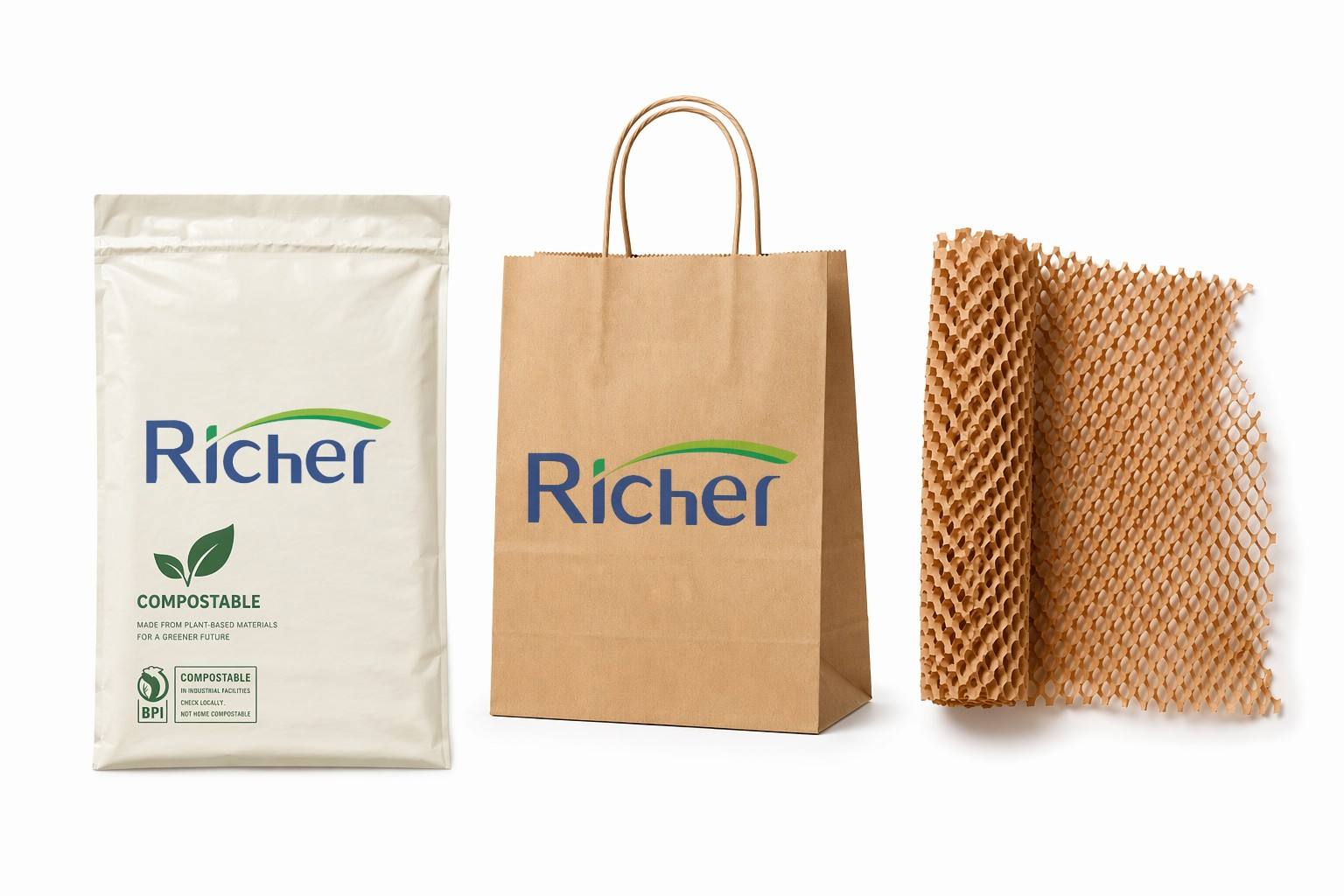 One Supplier, Full E-Commerce Packaging Range: Compostable Mailers + Kraft Bags