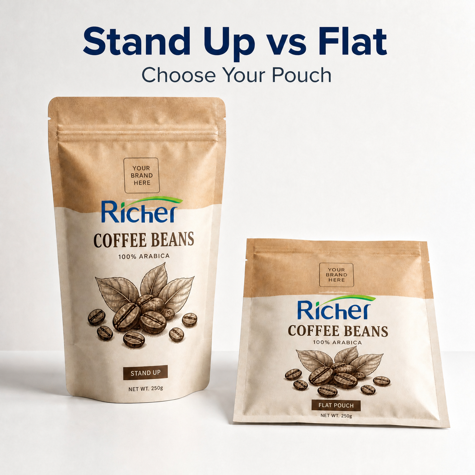 Stehbeutel versus Flachbeutel: Welche Verpackung ist die richtige Wahl für Ihr Lebensmittelprodukt?
