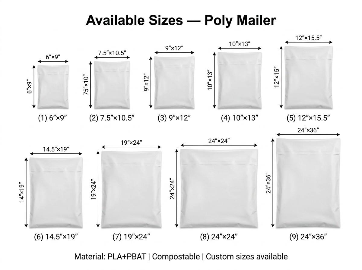 Poly Mailer Sizes Guide: How to Choose the Right Size for Your Products