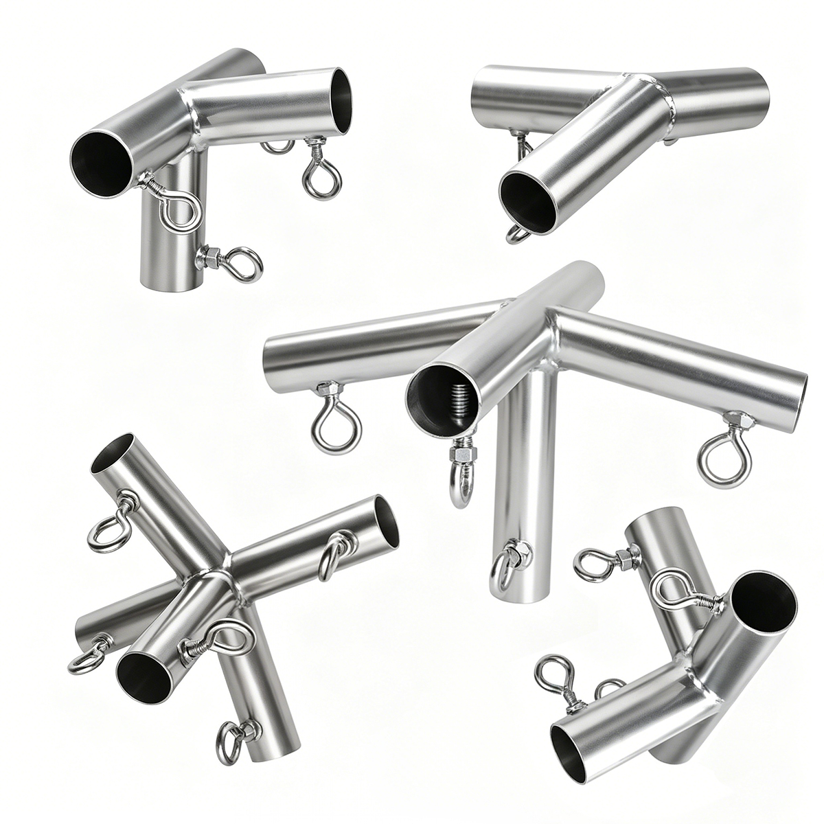 Stainless Steel Tent Pipe Connector, OEM ODM Welded Tube Fitting for Outdoor Canopy & Camping Tent Frame Building

