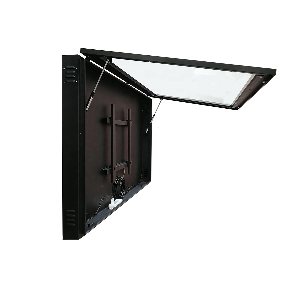 Outdoor TV Waterproof Enclosure, Anti-Theft Dustproof Cabinet for Commercial Wall Mount

