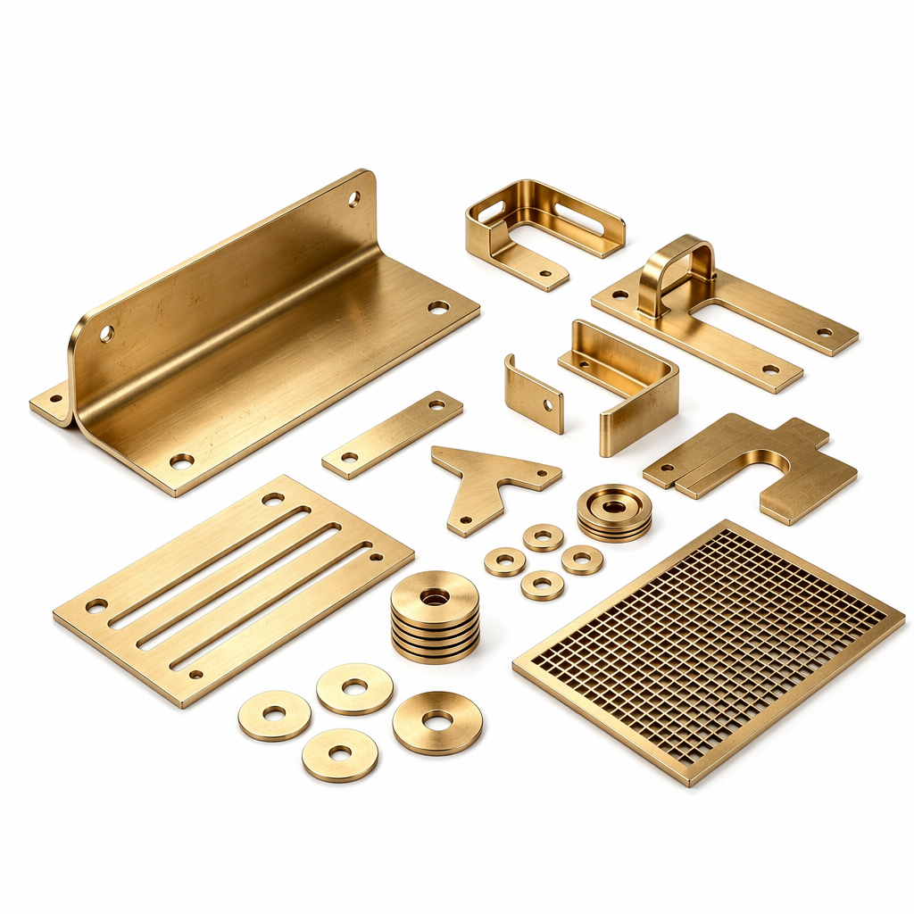 Precision Brass Sheet Metal Parts | Custom CNC Stamping Fabrication for Electronic & Mechanical Equipment
