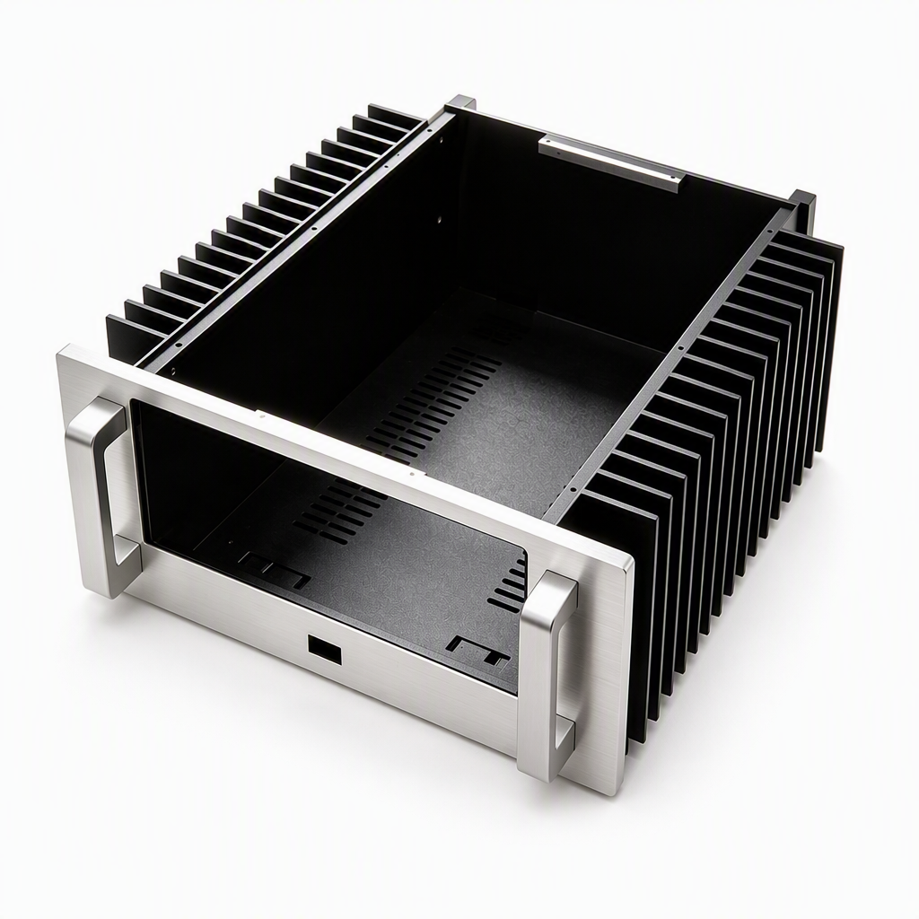 Aluminum Power Amplifier Chassis | Custom CNC Enclosure For High-Power Electronic Equipment