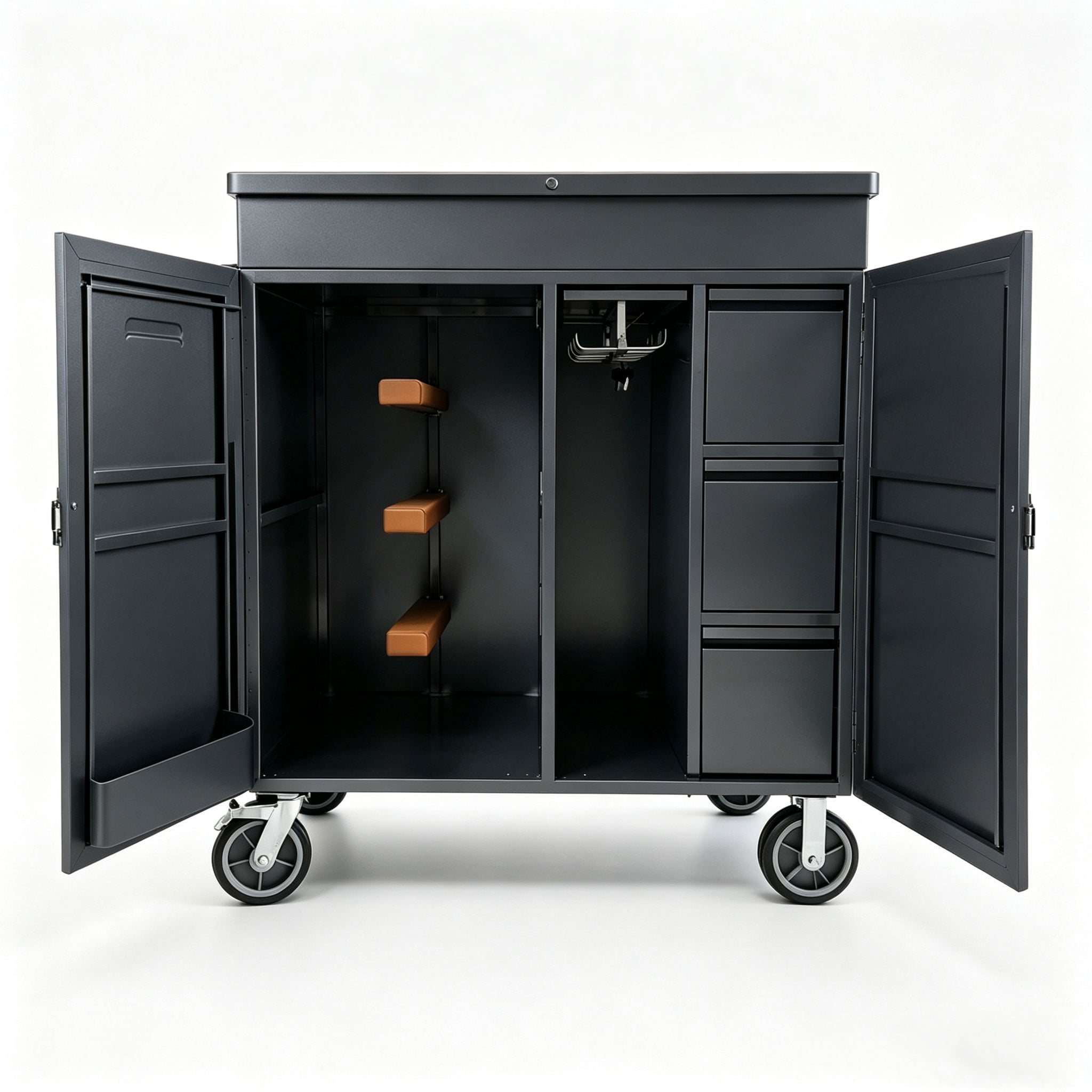 Mobile Metal Tack Locker, Lockable Wheeled Saddle Storage Cabinet for Equestrian Stable | ODM OEM Custom