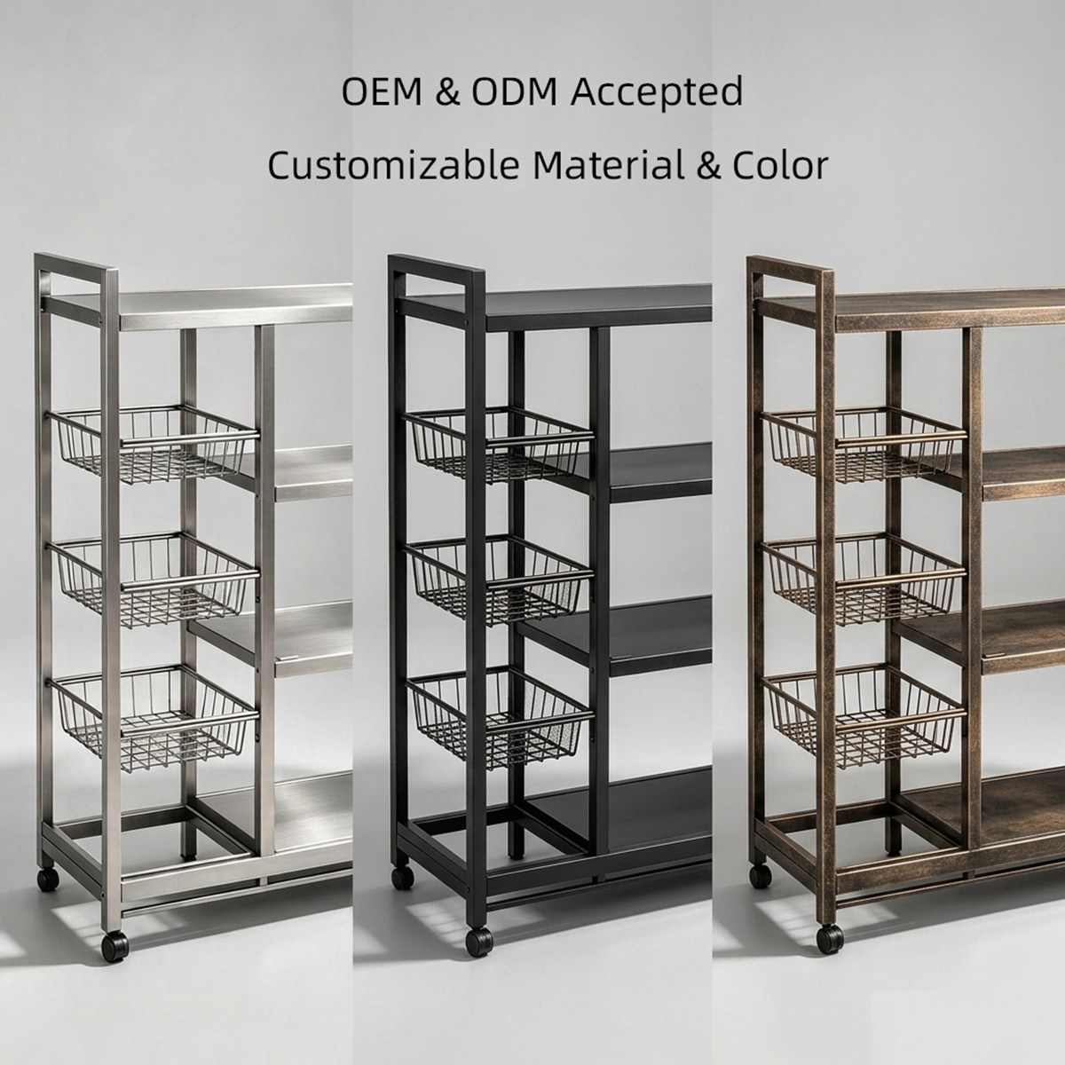 Mobile Wine Bar Cart | Custom Steel Fabrication for Home Bar & Cafe Storage
