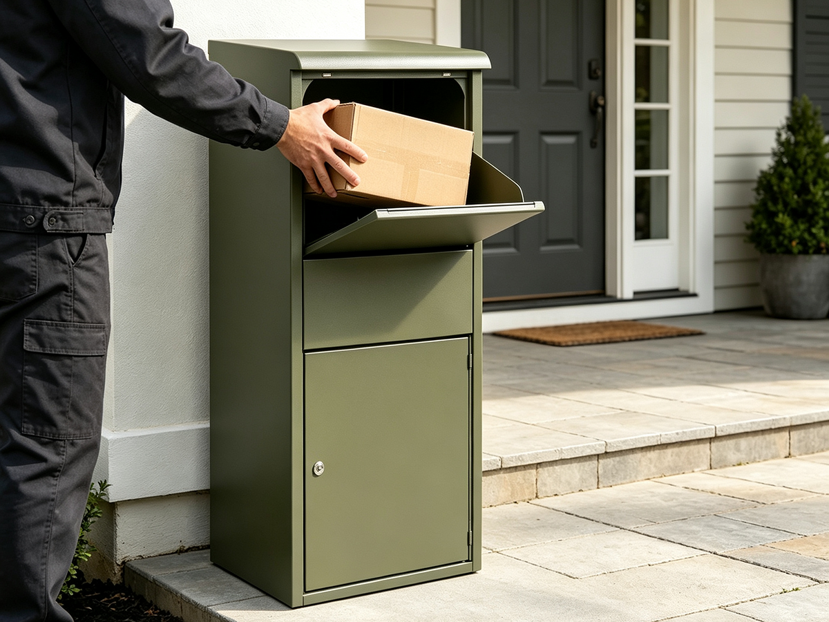 Steel Parcel Delivery Box, Waterproof Secure Lock Box ODM OEM for Exterior Home Porch Use5.png