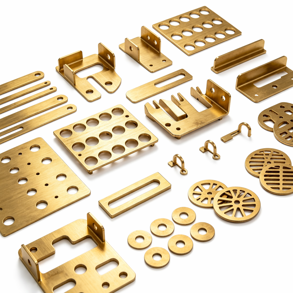 Precision Brass Sheet Metal Parts | Custom CNC Stamping Fabrication for Electronic & Mechanical Equipment
