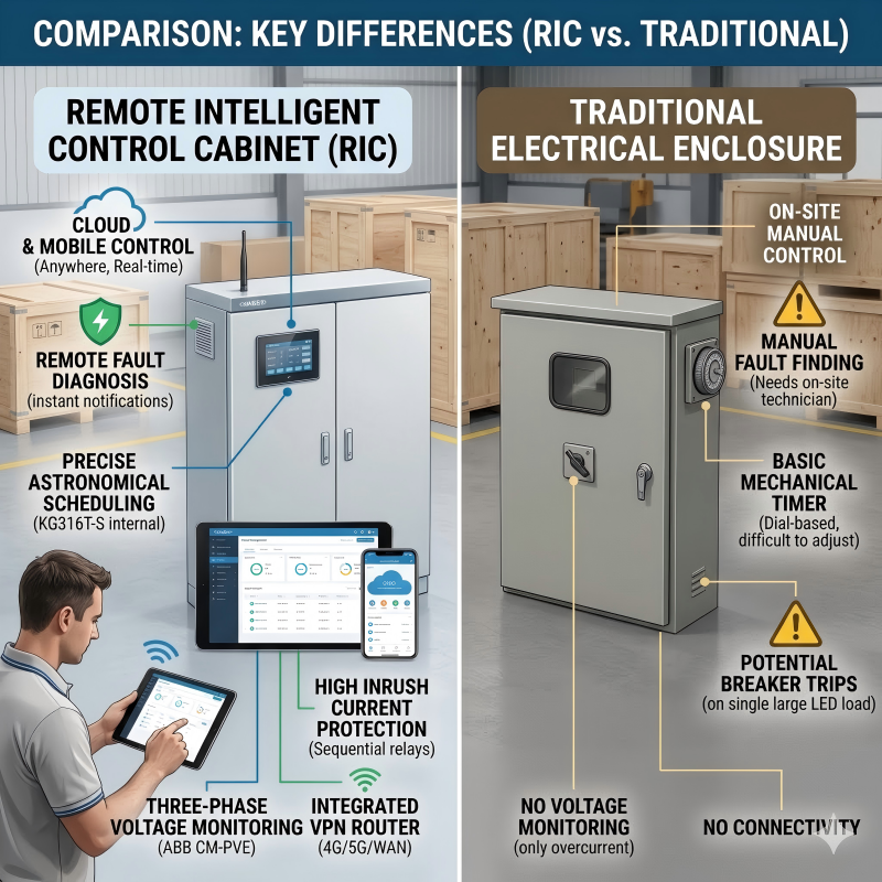 Dálková inteligentní řídicí skříň (RIC) vs. tradiční elektrická skříň: Která je nejvhodnější pro váš projekt s LED?