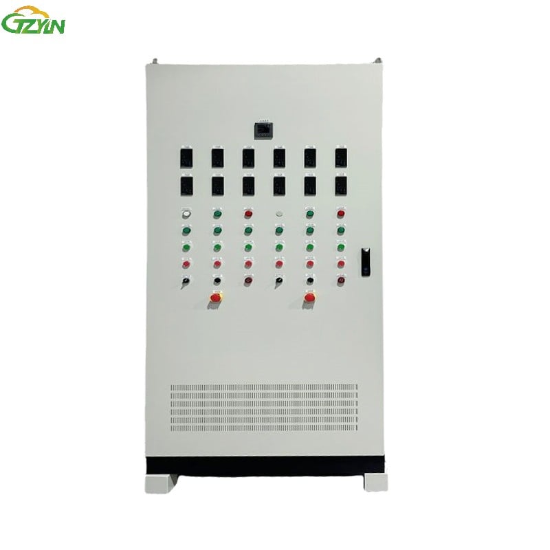 Gabinete de controle duplo com equipamentos de baixa tensão e instalações de gabinete de controle