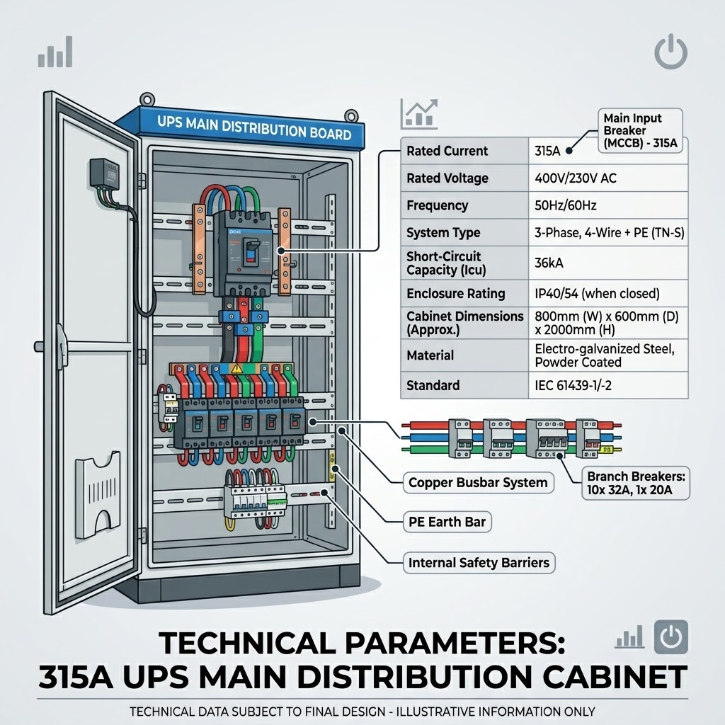 Proč zvolit hlavní rozvaděč UPS s proudem 315 A?