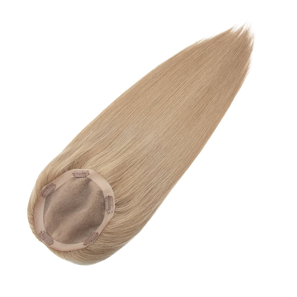 HaoHao Hair 6*6,3*5 Mono Base Balayage Color 100% European Virgin Clip in Hair Pieces Jewish Kosher Mono Toppers for Woman