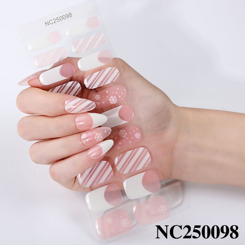 New Design 100% Polish Fingernail Stickers Uv Hardening Long Lasting Gel Nail Stickers Semi Cured Gel Nial Wraps