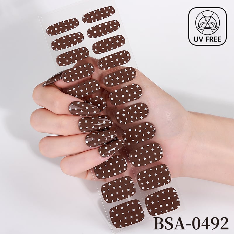 Adhesivos para uñas en gel blanco lechoso, sin horneado ni UV, cobertura completa