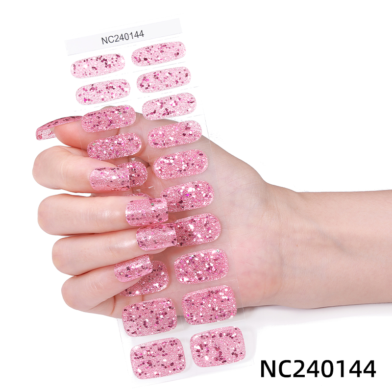 Gold Supplier Fashion Design Multicolor Transparent Glitter UV Polish Nail Gel Strips Stickers