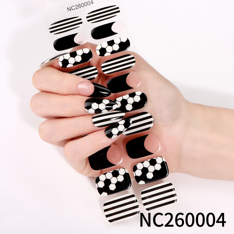UV Light Cure Gel Nail Stickers Solid Nude, Long Lasting Nail Wraps for Office Ladies