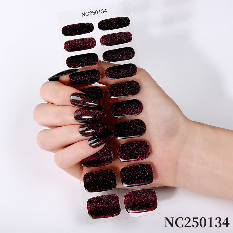 Semi Cured Gel Nail Stickers Lavender, 40 Pcs Nail Wraps Kit Gift for Girlfriend