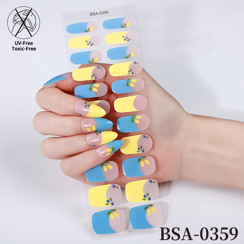 Nail Art Salon Quality Valentine's Day Pink Heart Gloss Glitter Non-toxic UV Free Gel Nail Wraps 14-Day Wear 22 Strips