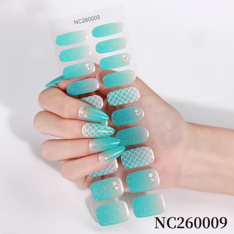 Gel Effect Nail Stickers Milky White, Short Almond Full Cover Nail Wraps for Travel