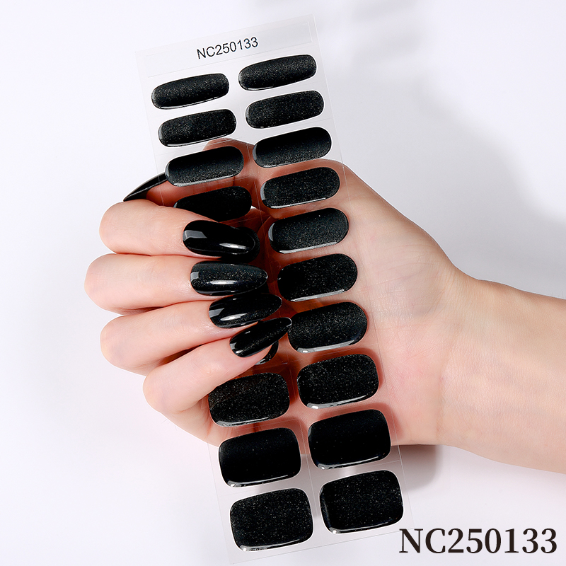 Pearl White Gel Nail Stickers, UV LED Cure Full Cover Nail Wraps for Elegant Women