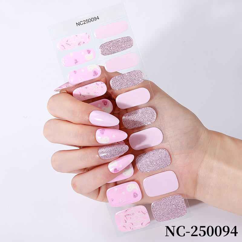 Ladies DIY Use Nail Art Supplies Nail Stickers Transparent Semi Cured Gel Nail Strips