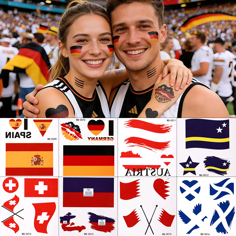 World Cup Themed Temporary Tattoos & Nail Stickers - Custom Manufacturer