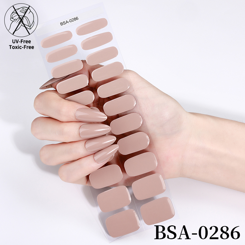 High Quality No Baked Gel Nail Stickers Functional OEM Service Nail Stickers UV Free Gel Nail Wraps