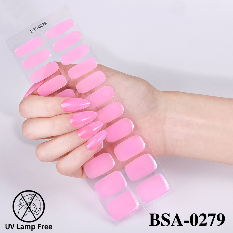 Wholesale Market Non UV Gel Nail Stickers CMYK Colors Uv Free Gel Nail Wraps