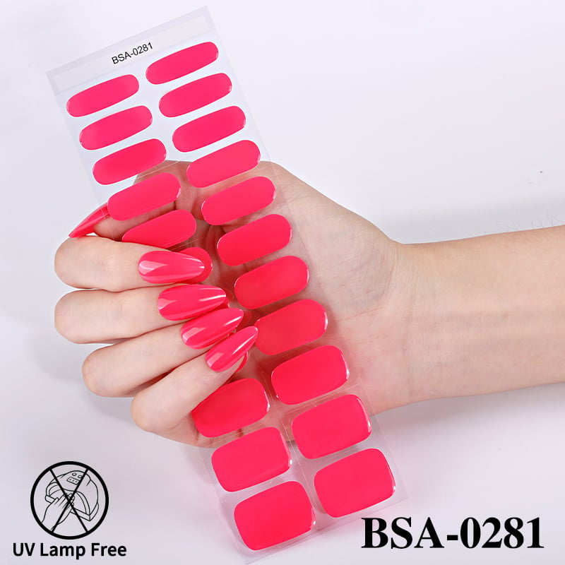New Trends Christmas Fully Cured Gel Nail Stickers Easy Apply Nail Stickers Uv Free Gel
